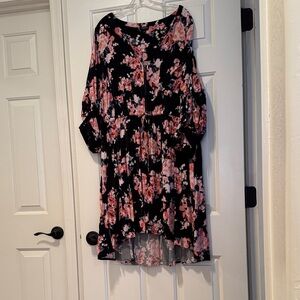 Floral Black and Pink Dress